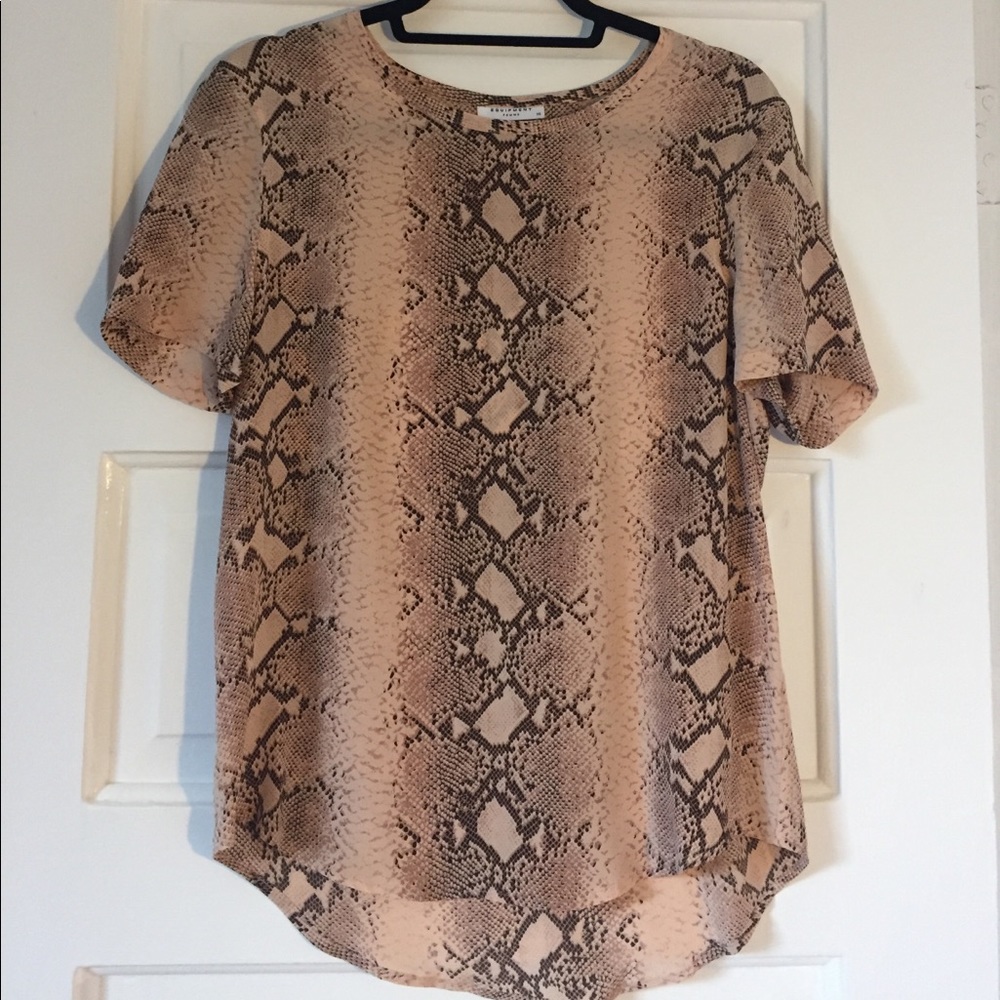 Equipment Femme 100% silk snake printed blouse